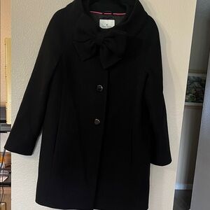 Kate Spade Black Coat with Bow Detail